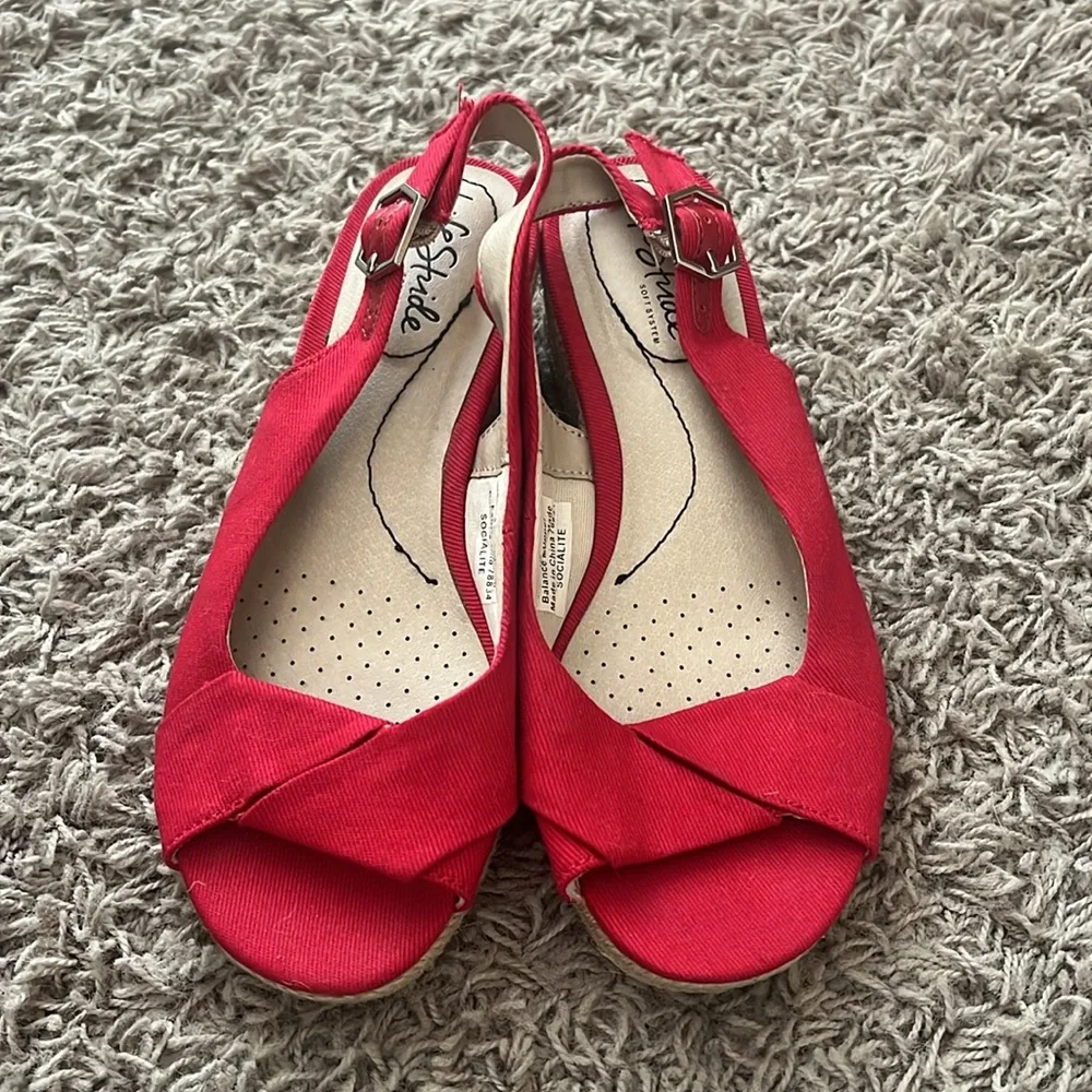 Life Stride Red Women’s Wedge Sandals
